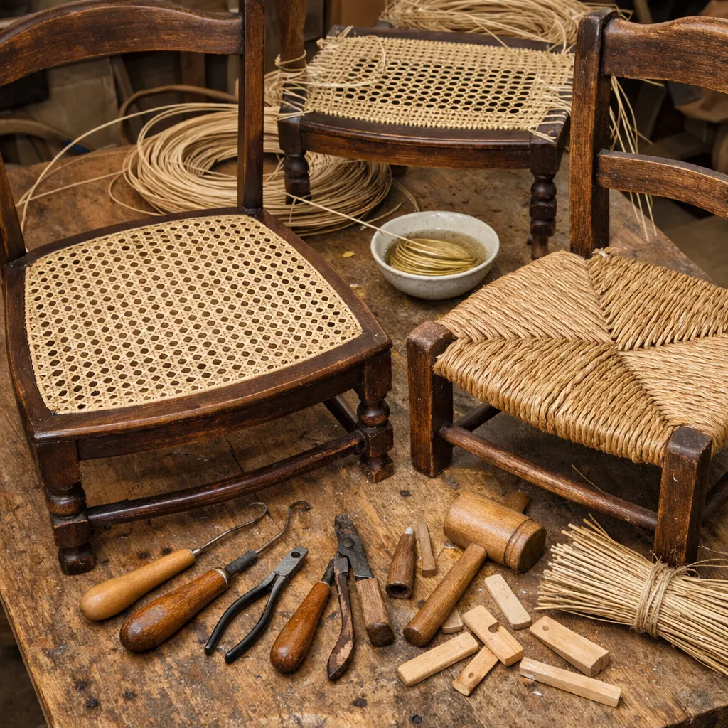 Ateliers Anger 1953 - Cannage et rempaillage de chaises